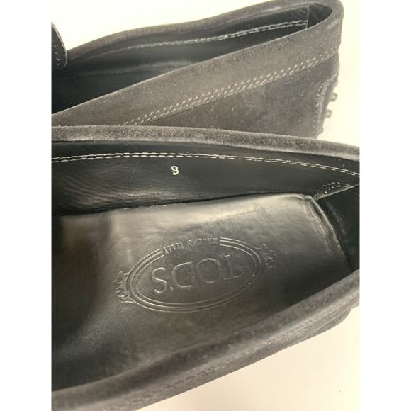 Tod\'s Men\'s suede black Loafers Driving Moccasins Slip On Casual shoes Size 9 main image 8